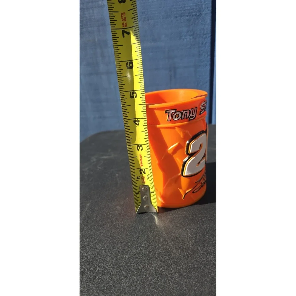 NASCAR Tony Stewart #20 Koozie W/ Crumpled Metal Barrel Design Beer Can Holder